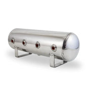 Air Lift 12958 Air Lift 2.5 Gal Alum Air Tank - (4) 1/4in Face Ports & 1/4in Drain Port - 20in L X 6in D - Polished