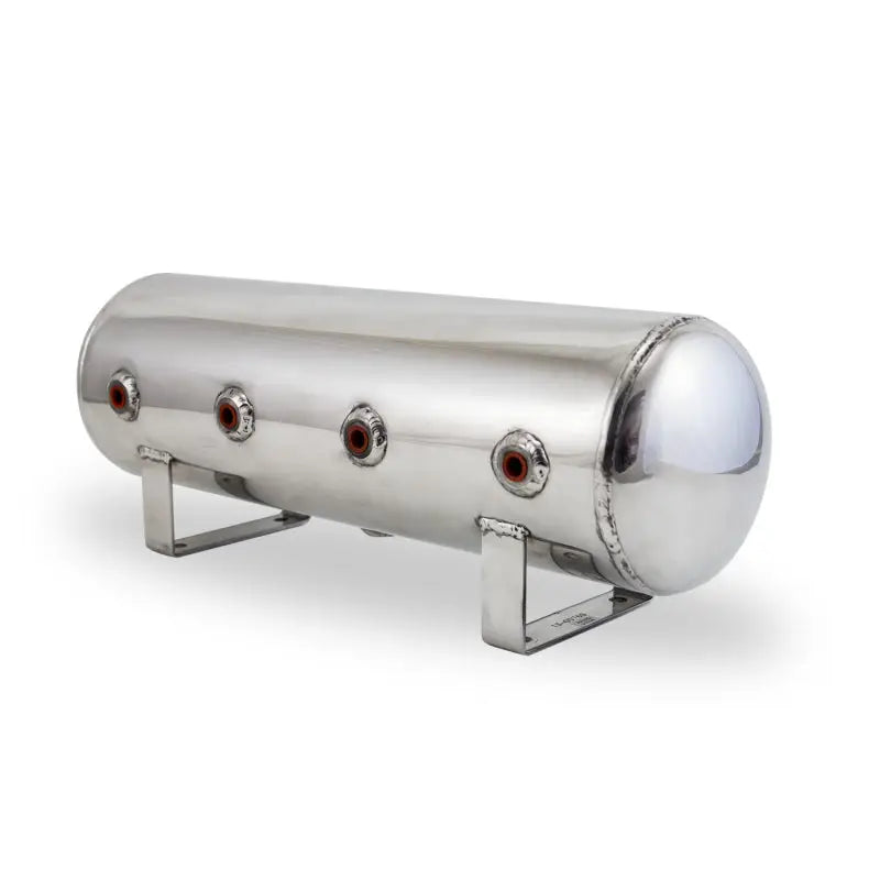 Air Lift 12958 Air Lift 2.5 Gal Alum Air Tank - (4) 1/4in Face Ports & 1/4in Drain Port - 20in L X 6in D - Polished