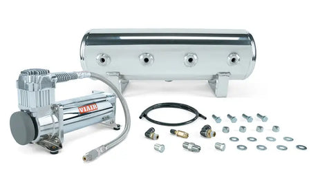 Air Lift 2.5 Gal. Polished Tank w/ Viair 444c Chrome Compressor (Incl. Fittings & Mounting Hardware) - Suspension
