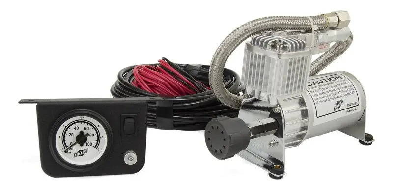 Silver Air Lift Load Controller I with gauge and wiring for easy lift load control