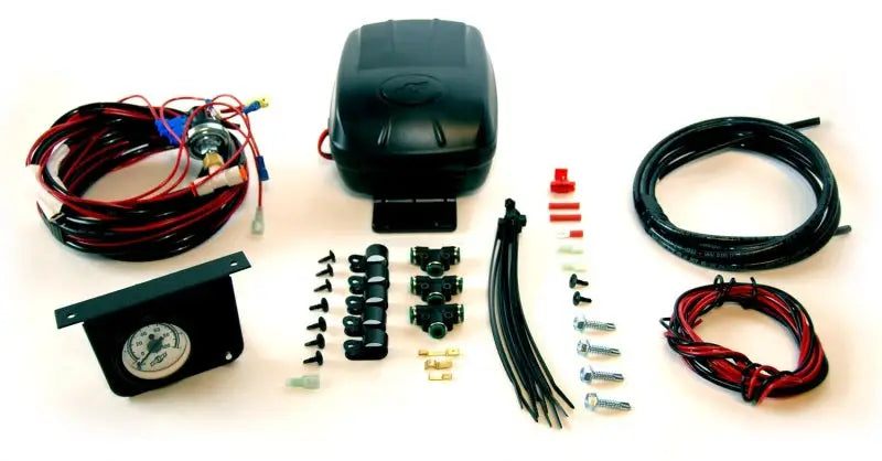 Air Lift Load Controller II Single Gauge w/ LPS 5 PSI Min - Easy control air spring load support system featuring a single gauge, wiring harness, and various installation components. Perfect for light-to-medium duty vehicles.