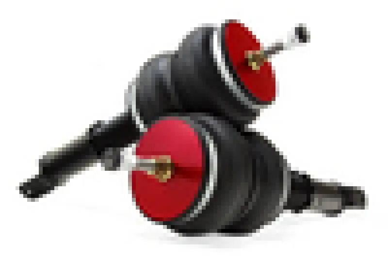 Air Lift Performance 2014+ Infiniti Q50 RWD/AWD Rear Kit with double-bellow air springs and red accent.