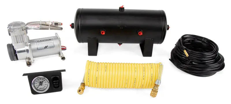 Air Lift Quick Shot Compressor System with tank, hoses, and gauge for vehicle suspension