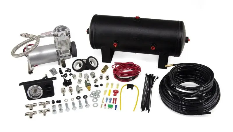 Air Lift Quick Shot Compressor System with tank, fittings, and wiring for easy air lift setup