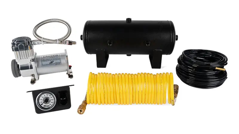 Air Lift Quick Shot Compressor System with tank hoses and gauge for easy air lift tasks