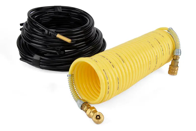 Yellow and black air hoses for Air Lift Quick Shot Compressor System, perfect for air lift quick setups