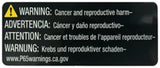 Warning label about cancer and reproductive harm.