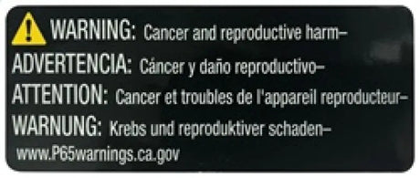 Warning label about cancer and reproductive harm.