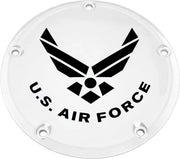 CUSTOM ENGRAVING AIRF04-46 7 M8 Flt/Flh Derby Cover Air Force Chrome