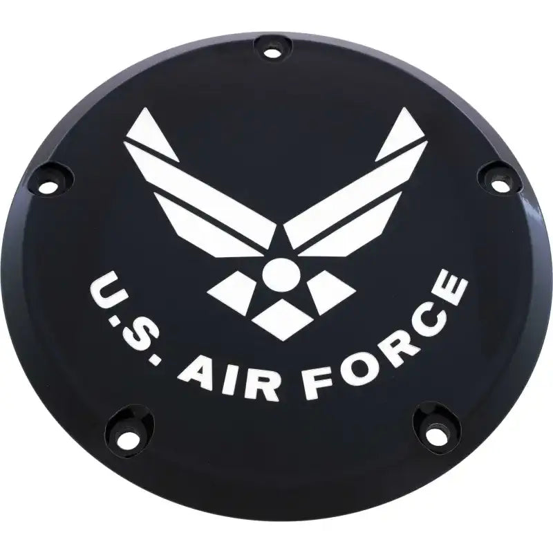CUSTOM ENGRAVING AIRF04-46BG 7 M8 Flt/Flh Derby Cover Air Force Black