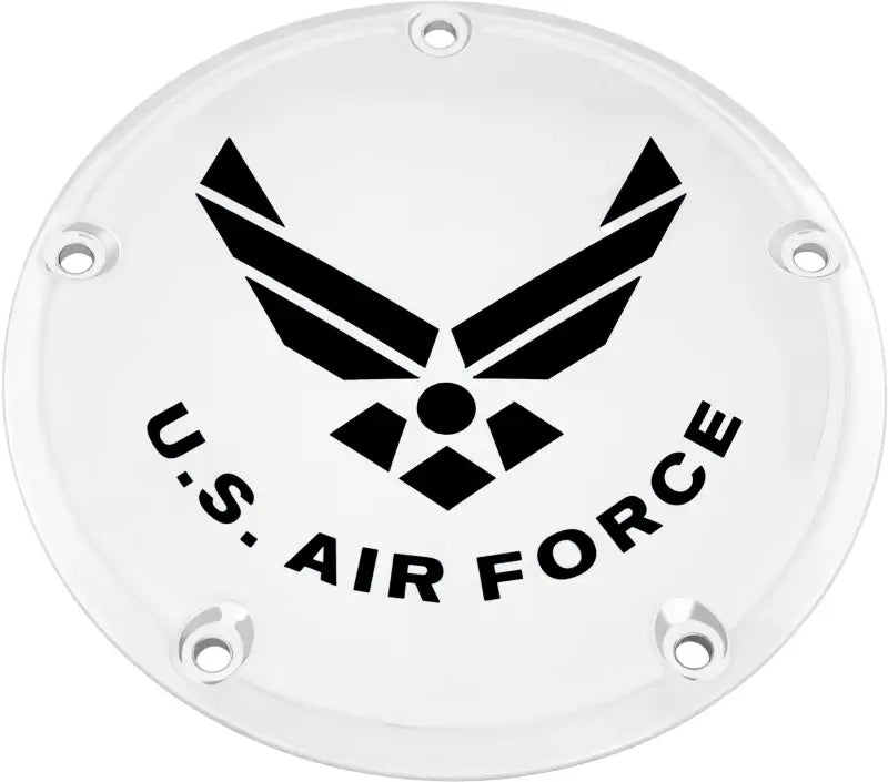 CUSTOM ENGRAVING AIRF04-67 6 M8 Softail Derby Cover Air Force Chrome