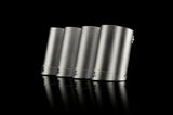 Four brushed metal exhaust tips from the Akrapovic tail pipe set for BMW M3 E90