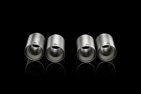 Four titanium exhaust tips from Akrapovic tail pipe set for BMW M3 E90