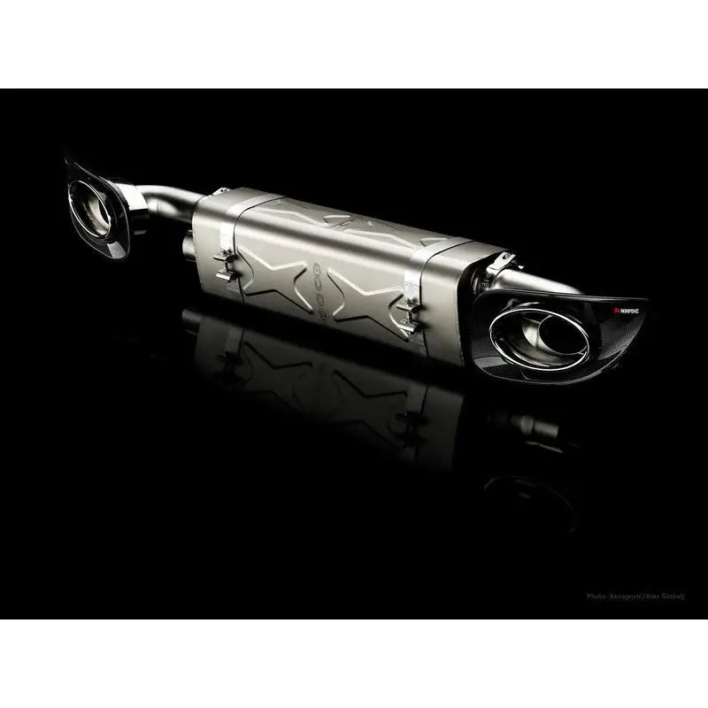 Titanium motorcycle exhaust system with slip-on line and titanium tips for Porsche 911 Turbo