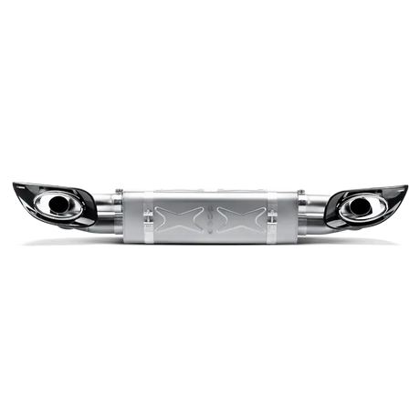 Akrapovic slip-on line with dual exhaust system and titanium tips for Porsche 911 Turbo