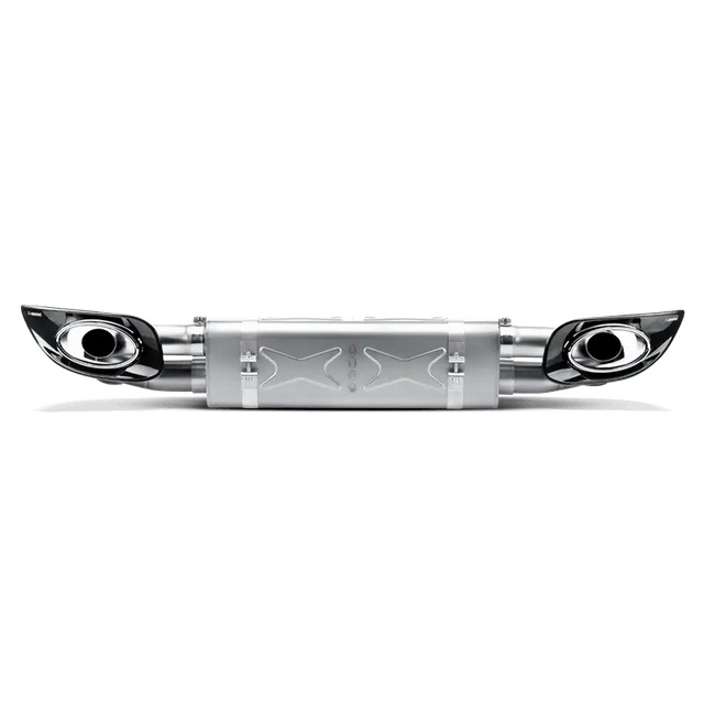 Akrapovic slip-on line with dual exhaust system and titanium tips for Porsche 911 Turbo