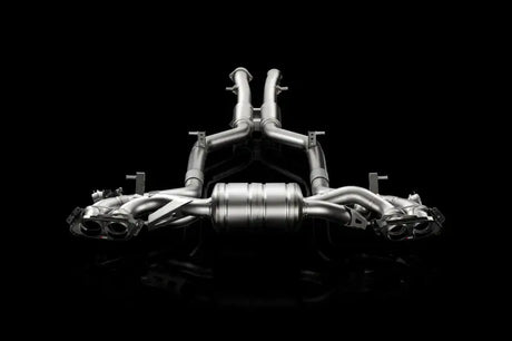 Titanium exhaust system for AMG SLS Coupe with Evolution Line Cat and carbon tips