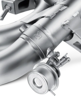 Silver metal exhaust component for AMG SLS Coupe Evolution Line cat back system