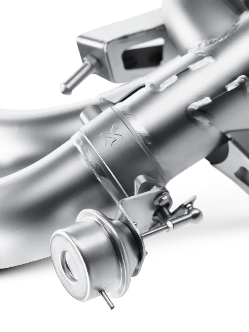 Shiny metal exhaust valve for AMG SLS Coupe Evolution Line Cat with titanium finish