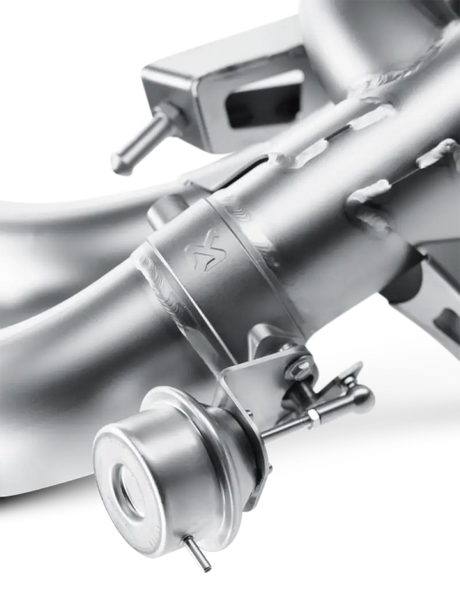 Shiny metal exhaust valve for AMG SLS Coupe Evolution Line Cat with titanium finish