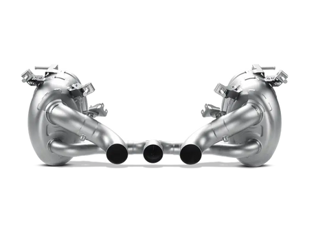 Silver metal exhaust system with carbon tips for Ferrari 458 Italia Slip-On Line