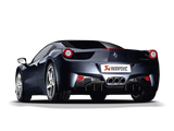 Gray Ferrari 458 with Akrapovic slip-on line exhaust and stylish carbon tips