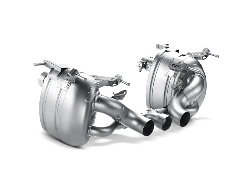 Dual stainless steel slip-on line exhaust with carbon tips for Ferrari 458 Italia