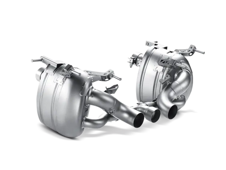 Dual stainless steel slip-on line exhaust with carbon tips for Ferrari 458 Italia