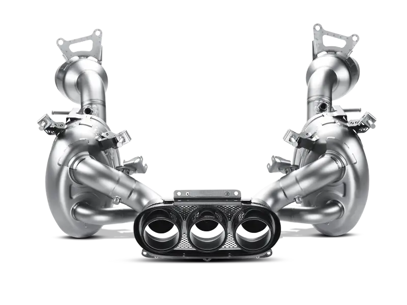 Shiny titanium slip-on line exhaust with carbon tips for Ferrari 458 Italia/Spyder