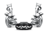Shiny titanium slip-on line exhaust with carbon tips for Ferrari 458 Italia/Spyder