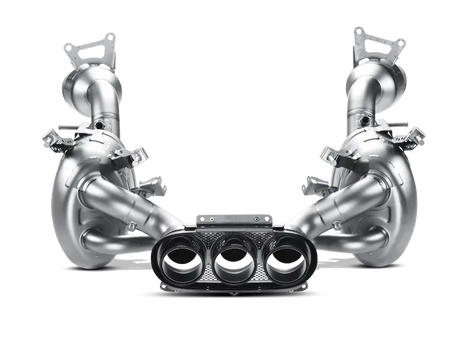 Shiny titanium slip-on line exhaust with carbon tips for Ferrari 458 Italia/Spyder