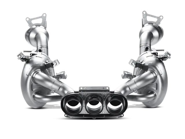 Shiny titanium slip-on line exhaust with carbon tips for Ferrari 458 Italia/Spyder