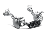 Silver performance slip-on line exhaust with carbon tips for Ferrari 458 Italia/Spyder