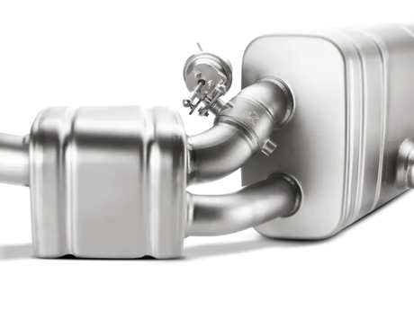 Silver metal exhaust system with titanium tips for Porsche Boxster slip-on line