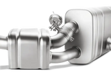 Silver metal exhaust system with titanium tips for Porsche Boxster slip-on line