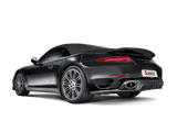 Black Convertible Sports Car with Akrapovic 14-15 Porsche 911 Turbo Slip-On Line with Carbon Titanium Tips