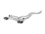 Silver evolution line cat exhaust for BMW M2 F87 with four black tips