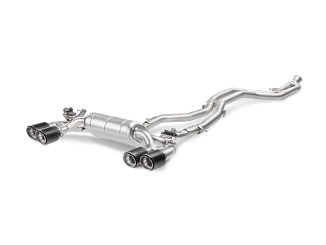 Silver evolution line cat exhaust for BMW M2 F87 with four black tips