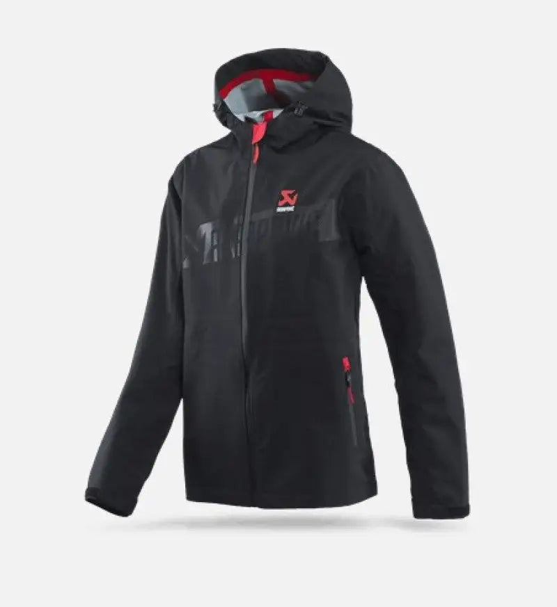 Black Hooded Rain Jacket from Akrapovic Mens Corpo Rain collection in size L