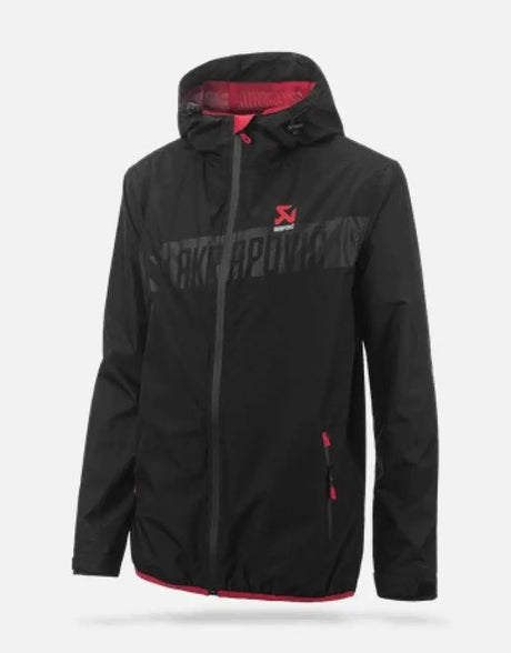 Black Akrapovic Mens Corpo windbreaker with red accents, perfect for mens corpo style