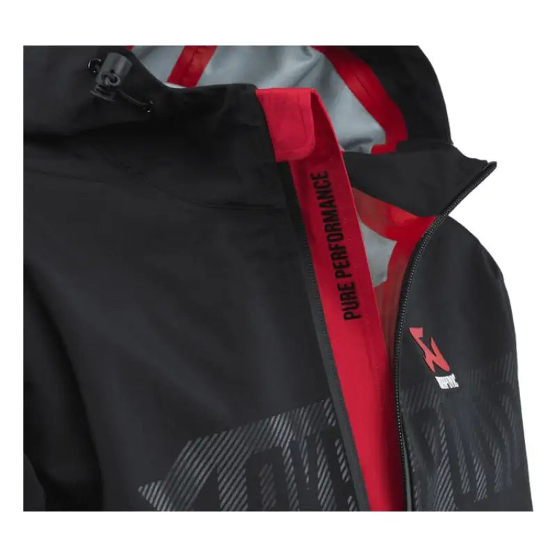 Black and red Akrapovic Womens Corpo Rain Jacket for women in small size
