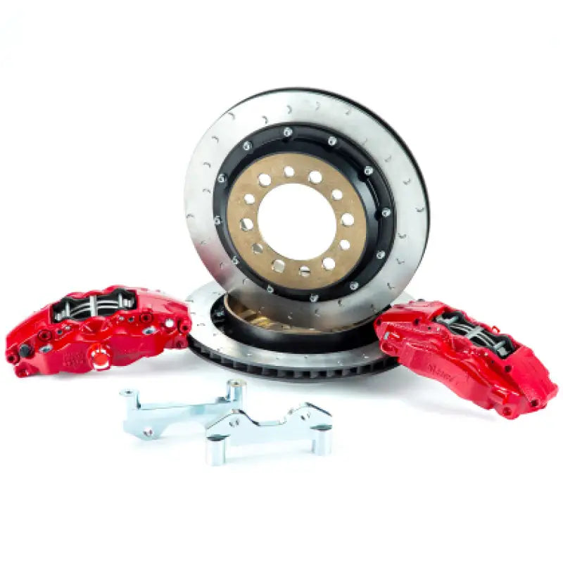 Alcon 07+ Jeep JK w/ 5x5.5in Hub 355x22mm Rotor 4-Piston Red Calipers Rear Brake Upgrade Kit - BKR5059D16
