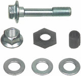 Assorted metal hardware showing bolts in the Alignment Cam Bolt Kit OE Replacement