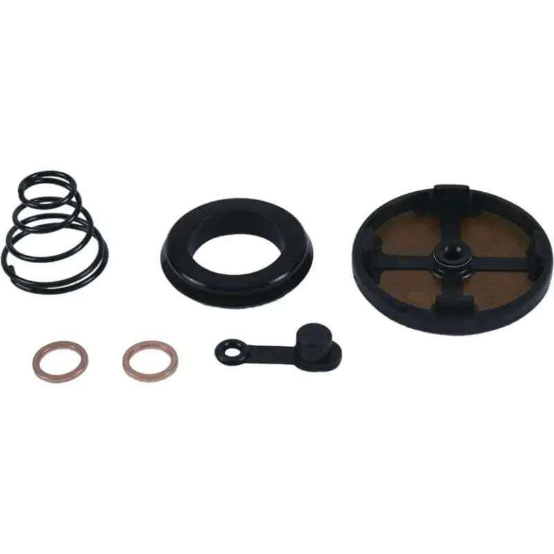 Assorted black and copper-colored clutch slave cylinder parts for All Balls 18-6028 kit