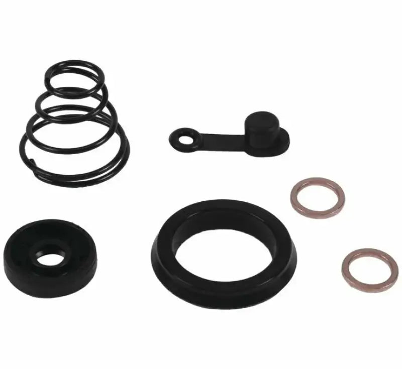 Assorted black and copper clutch slave cylinder parts for All Balls 18-6039 kit