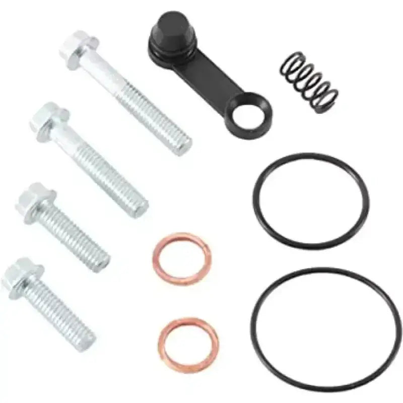Assorted hardware components in All Balls 18-6040 Clutch Slave Cylinder Rebuild Kit