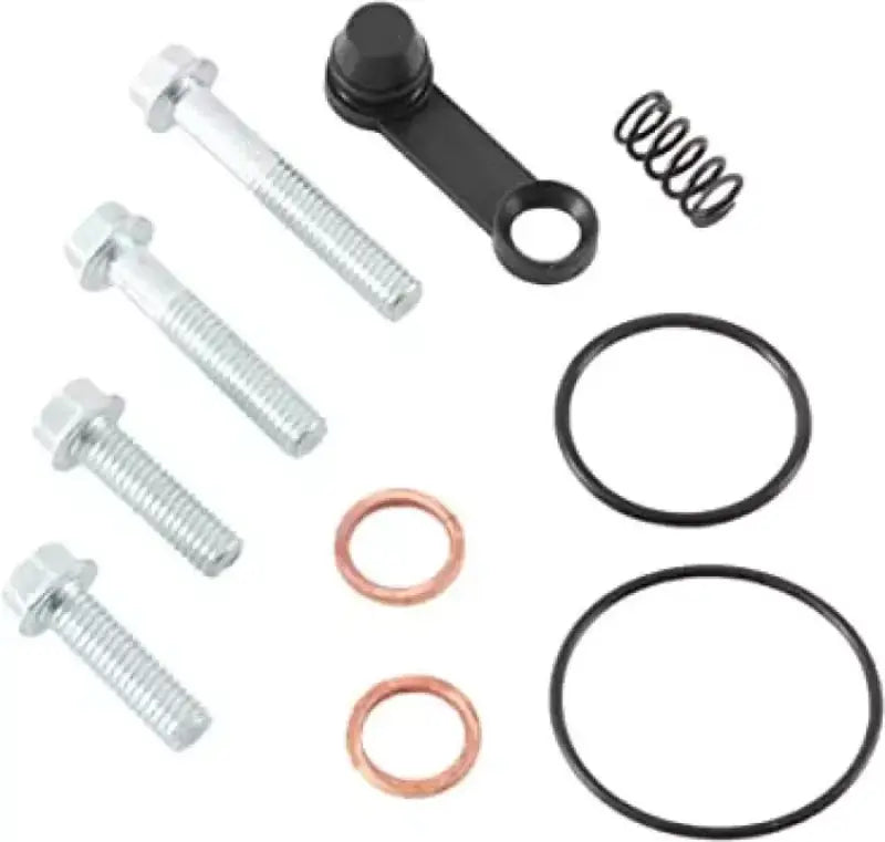Assorted hardware components in All Balls 18-6040 Clutch Slave Cylinder Rebuild Kit