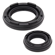 Image of two black rubber crank shaft oil seals in All Balls 24-2025 Crank Shaft Seal Kit