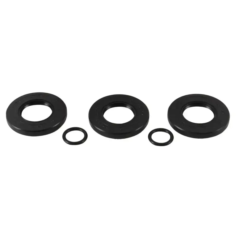 Black metal washers and o-rings.