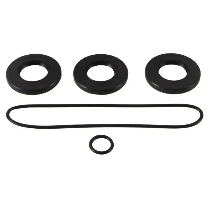 Black rubber gaskets and washers.